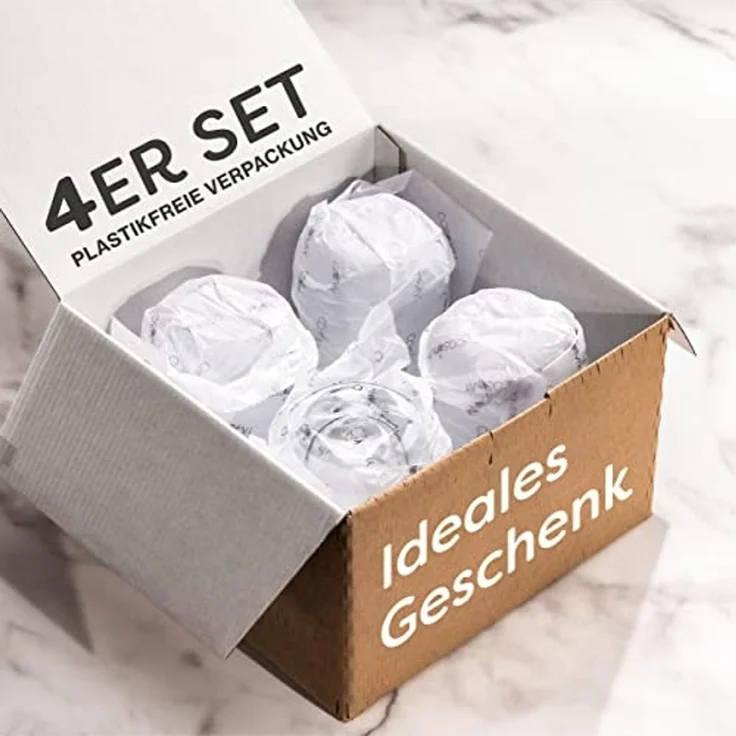 Cosumy Gläser-Set 4 doppelwandige Cappuccino Thermogläser 250ml - Halt die Temperatur, 4-tlg, Glas, Cappuccino Thermogläser - für Heiß- und Kaltgetränke – Bild 6