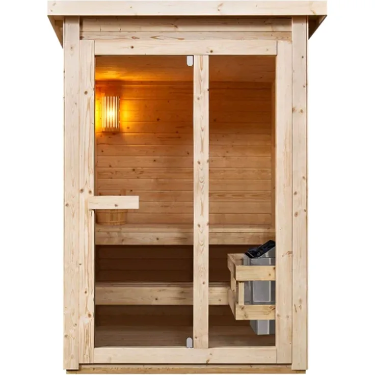 Sanotechnik Finnische Sauna 'HELSINKI' für 2-3 Personen, Fichtenholz, 165x175x218,9 cm