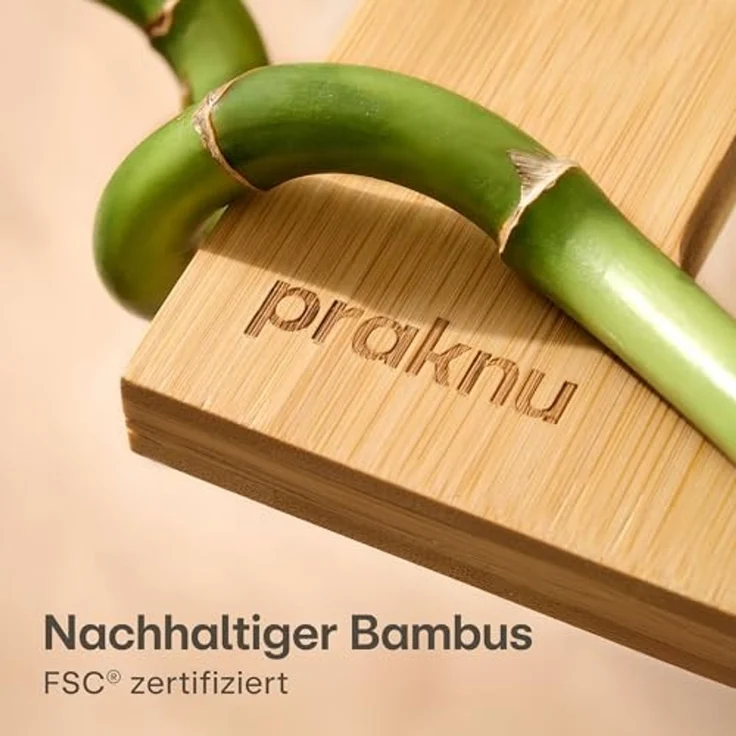 Praknu Fußhocker Klappbarer Toilettenhocker aus FSC® Bambus - Holz, Badezimmer – Bild 7
