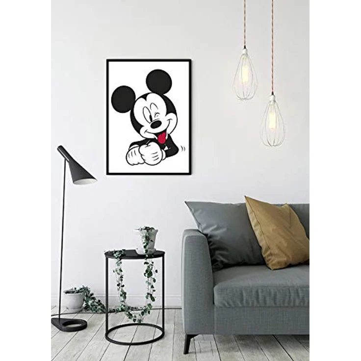 Komar Disney Wandbild Micky Maus Funny, Kunstdruck für Kinderzimmer, 30x40cm, Schwarz, Weiß, ohne Rahmen, fotorealistische Druckqualität, Made in Germany – Bild 5