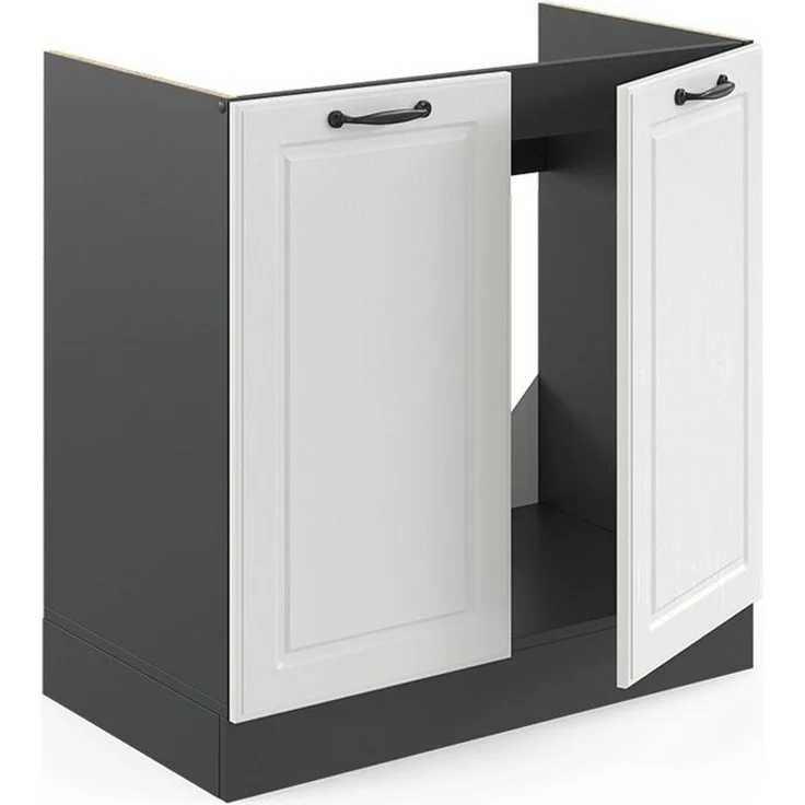 Spülenunterschrank R-Line Weiß Landhaus 80 cm ohne Arbeitsplatte Vicco – Bild 3