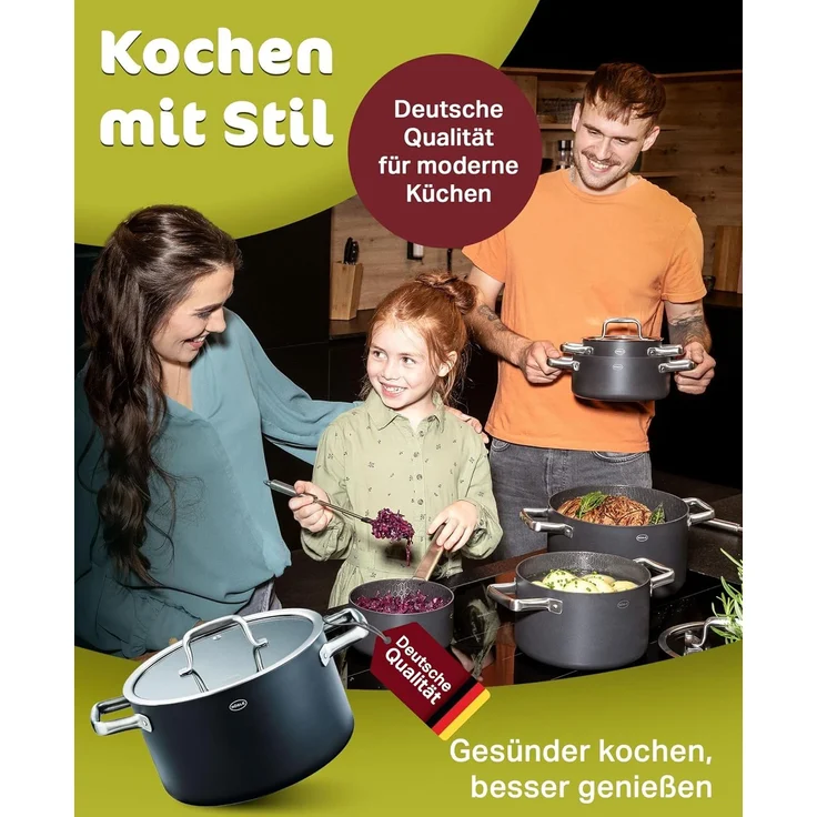RÖSLE Kochtopf EBONIC Ø20 cm ProNero Keramik-Wabenbeschichtung 911061 – Bild 9