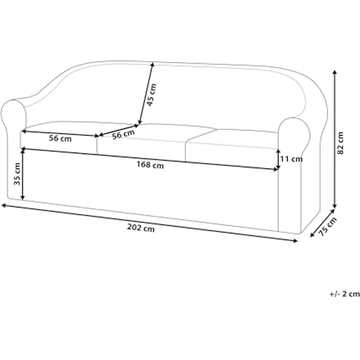 Beliani 'LIVADEIA' 3 Sitzer Sofa, Rattan Natürlich – Bild 3