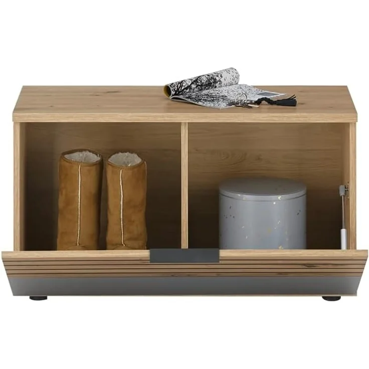 moebel-dich-auf Garderoben-Set MAILAND, (Komplett-Set, Garderobenschrank + Paneel + Bank + Spiegel + Schuhkommode), erhältlich in 2 Farbkombinationen – Bild 7