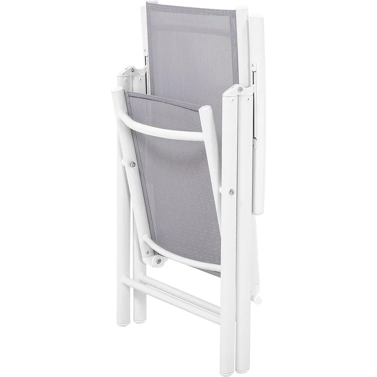 Gartentisch Set CATANIA Metall 160x91x71 cm Grau – Bild 6