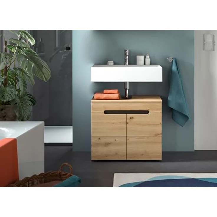 Xonox Canu Waschbeckenunterschrank (B/H/T: 63x55x34 cm) in Basalt grau Nachbildung und Artisan Nachbildung – Bild 3