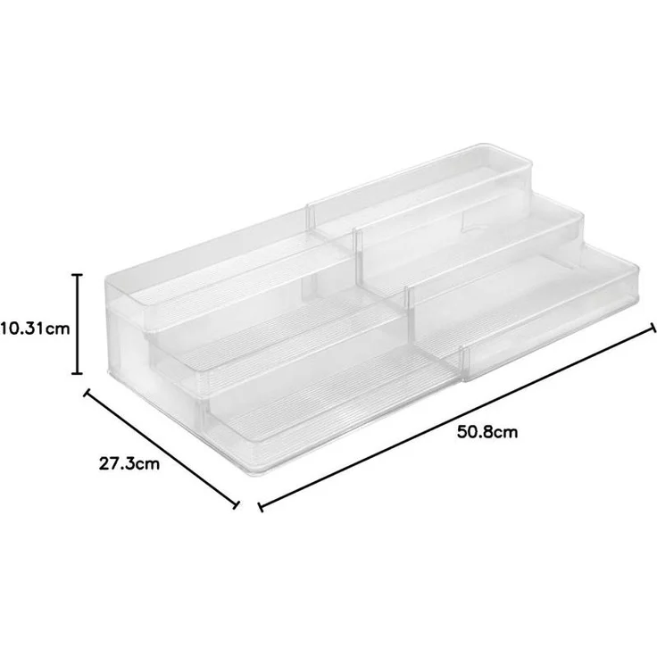 Gewürzregal Gewürzständer Organizer ausziehbar 3 Ebenen mDesign transparent – Bild 8
