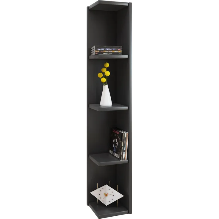 VCM Standregal Honsa 902066 Schwarz H. 97 x B. 15 x T. 17 cm