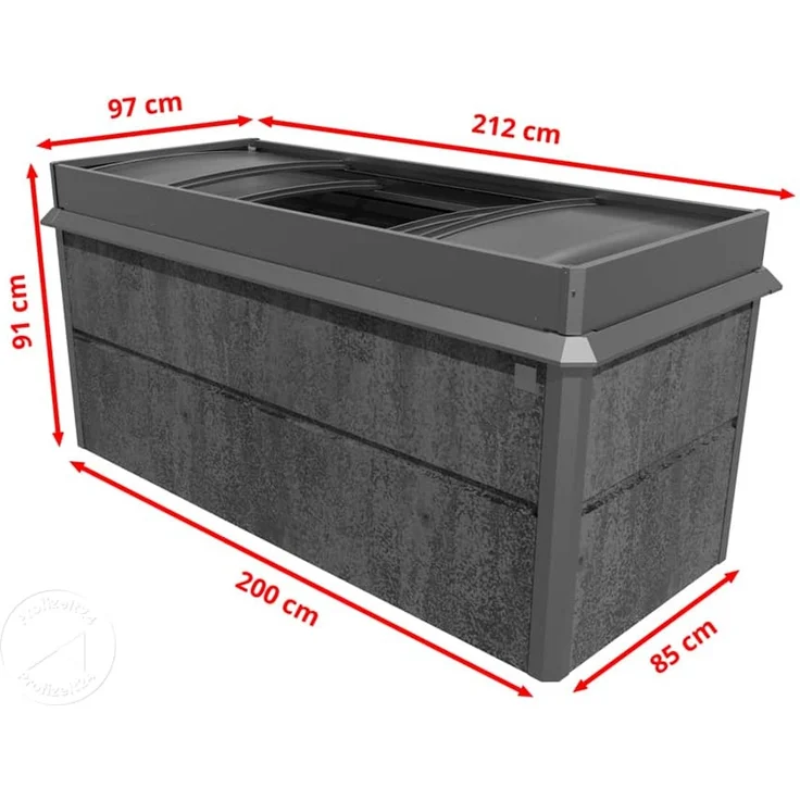 PRIMEYARD 200 x 85 x 77 cm Hochbeet Nele, Cortenstahl, Rost-Optik | inkl. Frühbeetaufsatz und Schneckenschutz – Bild 8