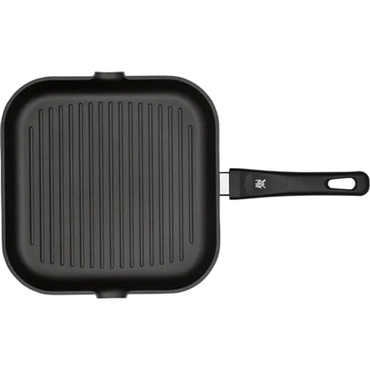 WMF Grillpfanne 27x27 cm mit Ausguss, Aluminium beschichtet, Steakpfanne ideal zum knusprigen Braten, eckige Pfanne, Kunststoffgriff – Bild 6