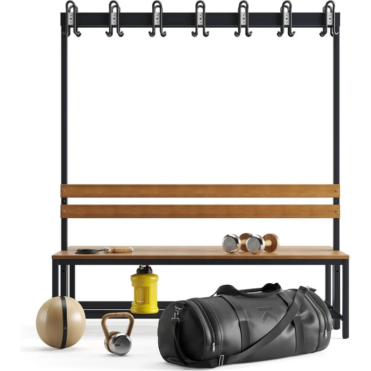 Garderobenbank einseitig mit Schuhrost 150 cm anthrazit – Bild 2