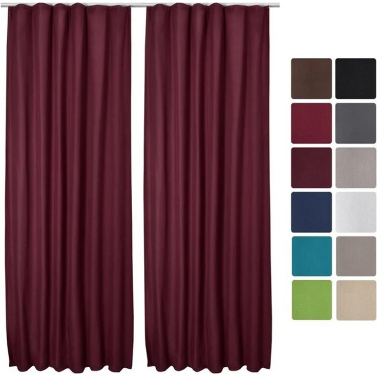 Beautissu Vorhang 2er Set Thermovorhang Gardine Bordeaux Amelie TK, 140x245cm, Vorhang isolierend Kälte- & Hitzeschutz Universalband Verdunkelnd – Bild 4