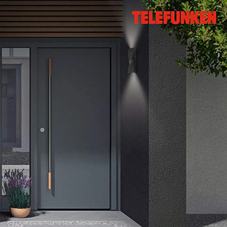 TELEFUNKEN LED Außenwandleuchte, 11 Watt, 1.060 Lumen, 4.000 Kelvin, IP44, Schwarz, 260x80x40mm – Bild 4