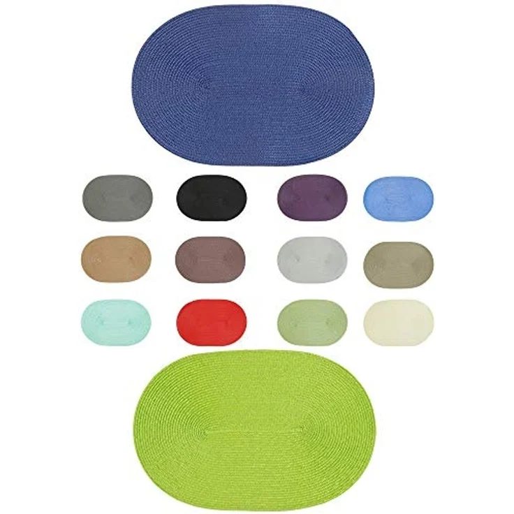 Haus und Deko Platzset Platzset oval ca. 45x30 cm Bast Optik Platzdeckchen Tischset geflochte, (1-St) – Bild 2
