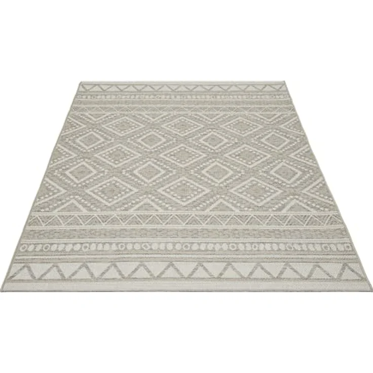 the carpet Calgary - moderner Teppich für Wohnzimmer & Esszimmer, Robustes, pflegeleichtes Flachgewebe im Vintage-Boho-Stil, ideal für Küche, Flur & Schlafzimmer, Beige, 120x160 cm – Bild 6