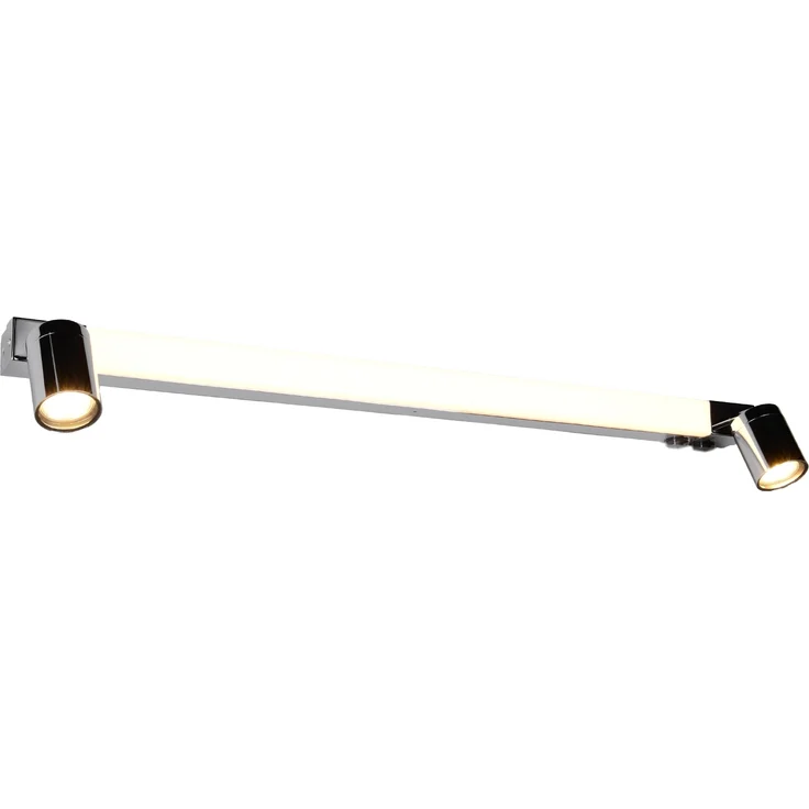 LED Bad Spiegelleuchte mit 2 Strahlern & Schalter, Chrom Breite 90cm – Bild 2