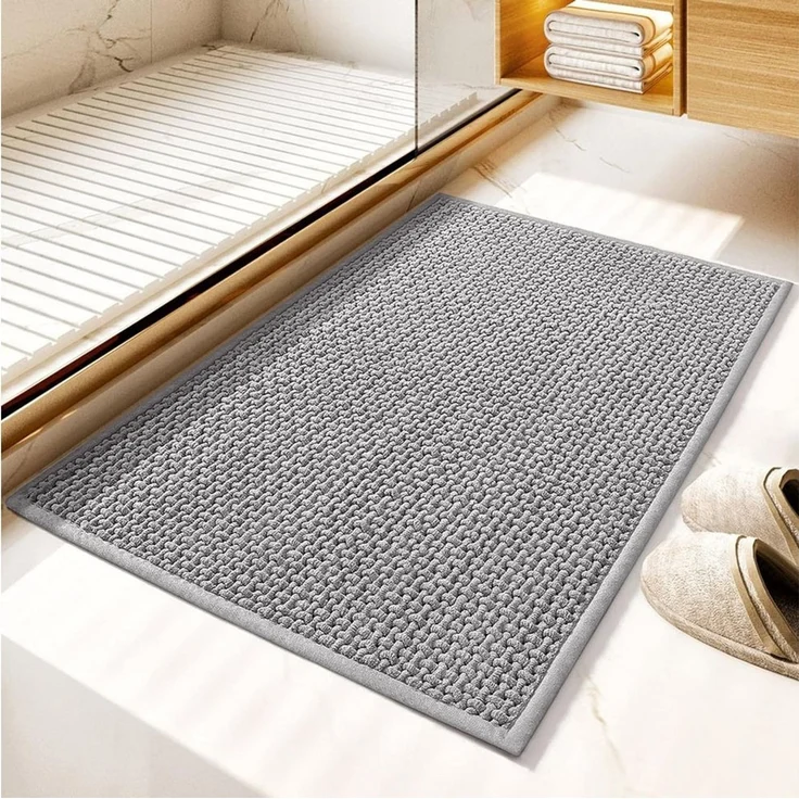 TUWENA Badematte Weich Chenille Badezimmerteppich, Badteppich rutschfest Waschbar, 40*60cm – Bild 5