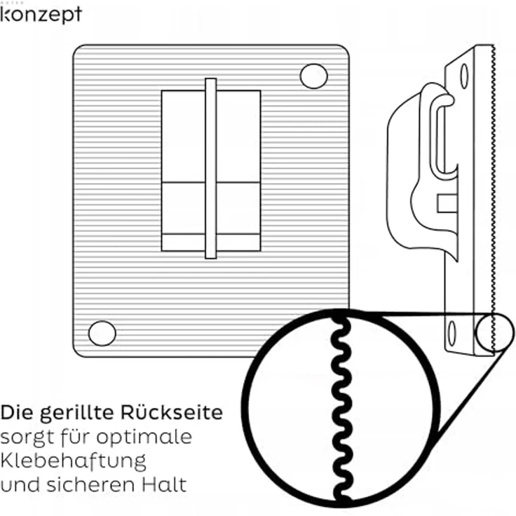 KONZEPT Klebehaken zur Befestigung für Katzennetz am Balkon, extra stark – transparent, Ideal für Katzen- und Dekonetze, Balkonverkleidungen, Lichterketten, leichte Vorhänge, Insektenschutzgitter, (100-St), Ohne Kleber, klein, Haken ohne Bohren, wetter... – Bild 6