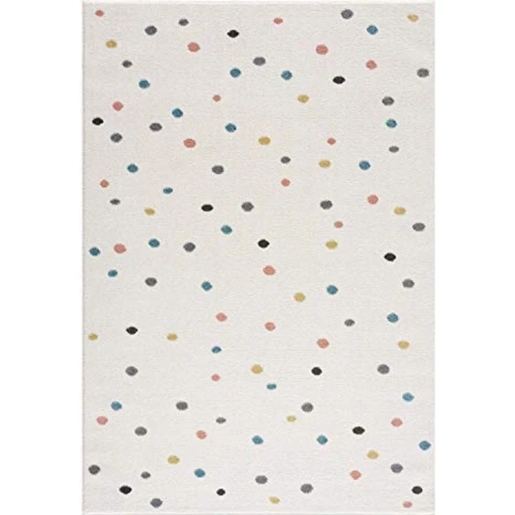 Teppich Kinderzimmer - Cream - 80x150cm - Spielteppich Bunte Punkte Kurzflor Kinderteppich – Oeko-Tex Standard 100 – Bild 4
