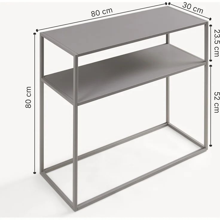 Konsolentisch Kuhmo Hellgrau Metalltischplatte [en. casa] – Bild 4