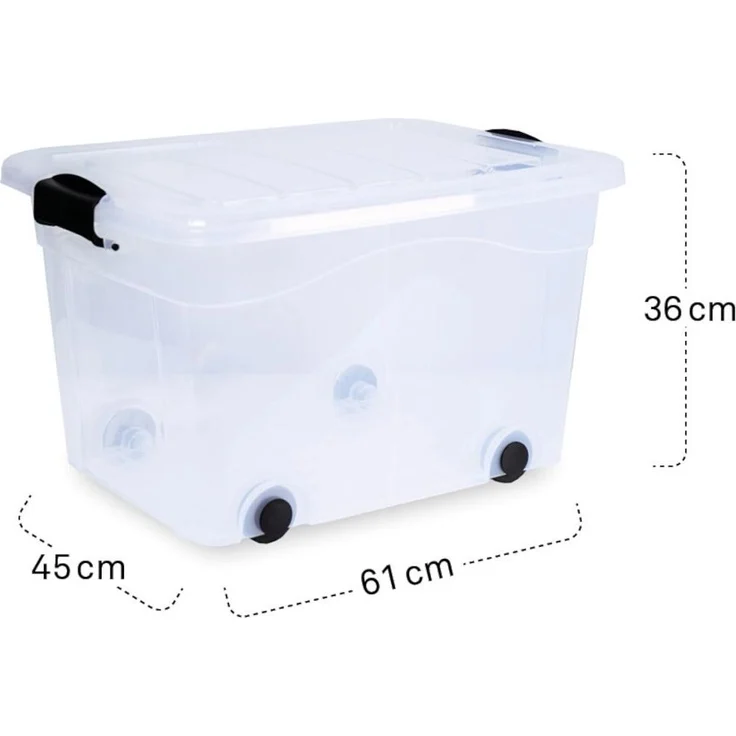 Aufbewahrungsbox 60l Anzio mit Rollen + Deckel