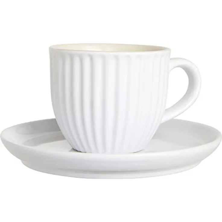Laursen - Kleine Kaffeetasse 135ml Mynte Weiß 2037-11 Espressotasse Unterteller