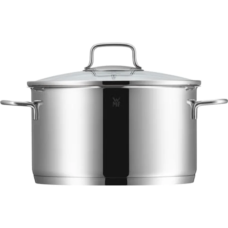 WMF Topf-Set Astoria, Cromargan® Edelstahl Rostfrei 18/10 (Set, 11-tlg, 2x Bratentopf mit Deckel, 3x Kochtopf mit Deckel, 1x Stielkasserolle), 11-teilig, hochglanzpoliert, mit Schüttrand, TransTherm-Allherdboden – Bild 7