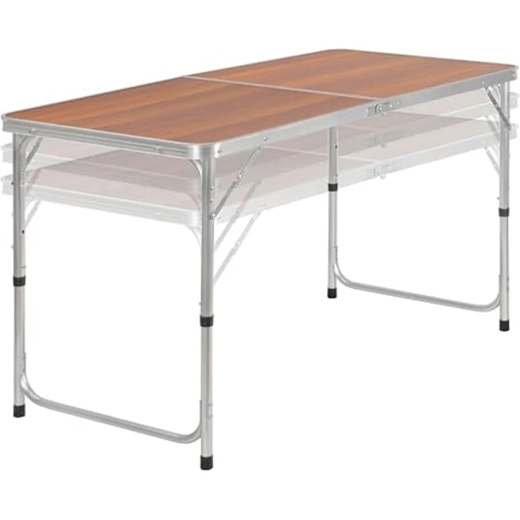 CampFeuer Campingtisch faltbar aus Aluminium für 6 Personen, 120 x 60 cm, Gartentisch (1-St), Klappbar und höhenverstellbar – Bild 4