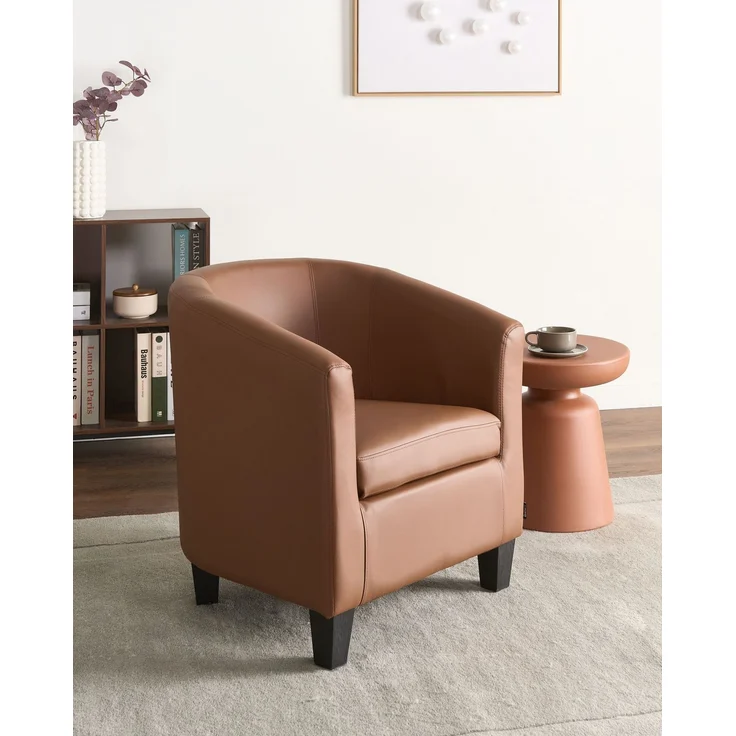 Sessel BORWICK Kunstleder Braun – Bild 3