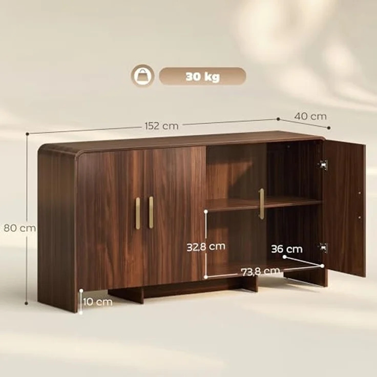 HOMCOM Sideboard (Packung, 2 St, 1), Breite 152 cm – Bild 3