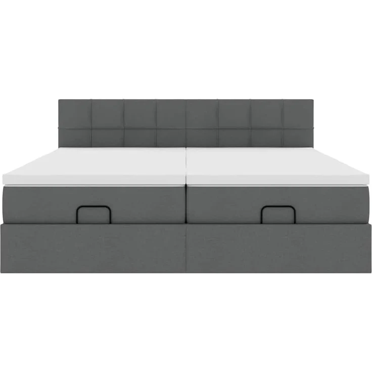 vidaXL Ottoman-Bett mit Matratzen Dunkelgrau 160x200 cm Stoff 3311988 – Bild 5