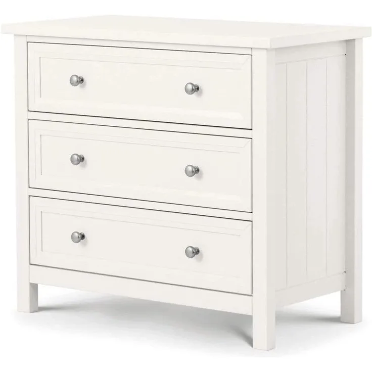 Julian Bowen Kommode Maine mit 3 Schubladen, Surfweiß