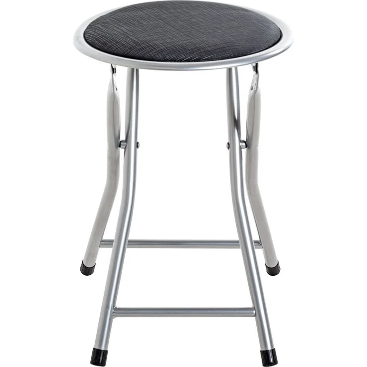 Klapphocker Olga / Ouzo, Kunstleder, Metall, Schwarz, 30 x 45 x 30 cm – Bild 2