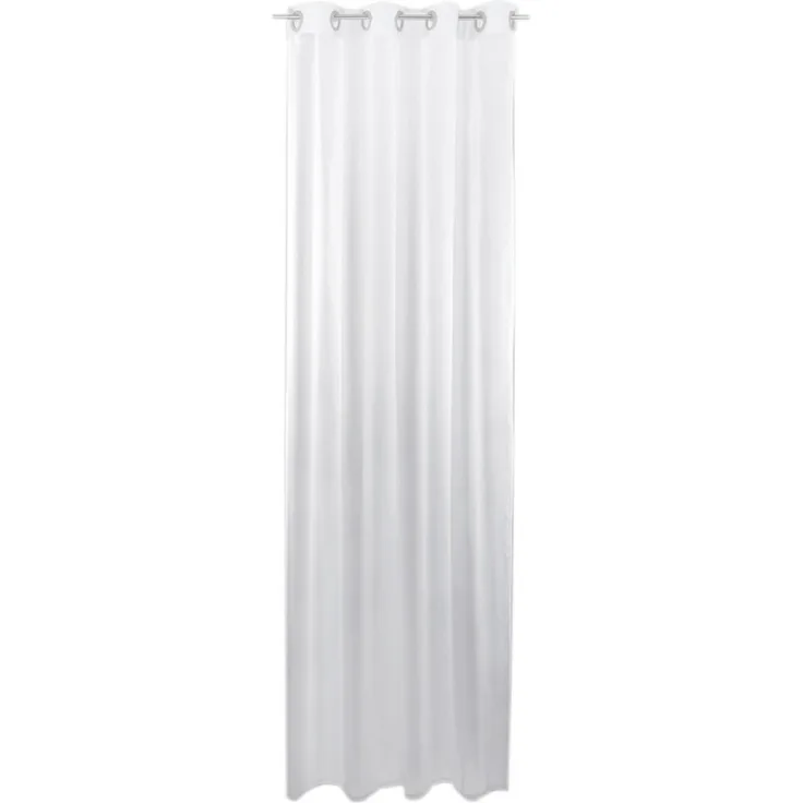Gardine mit Ösen, Transparent Voile 140 x 175cm ( Breite x Länge ) in weiß - reinweiß, Ösenschal in vielen weiteren Farben und Größen