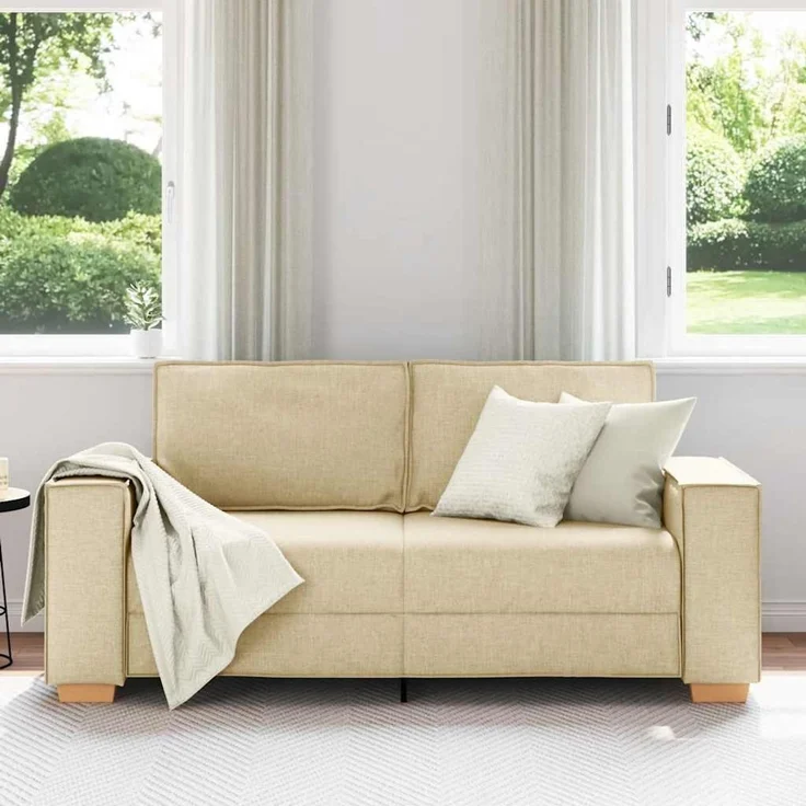 vidaXL 2-Sitzer Sofa Creme 180x78x84 cm Stoff 4104987 – Bild 2