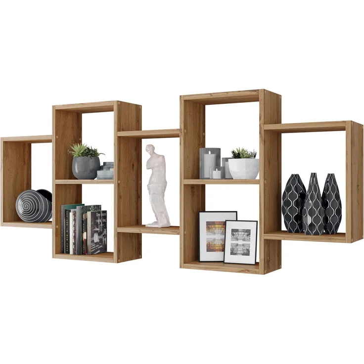 MIRJAN24 'Trio 001' Wandregal, Laminatplatte wotan, 161 x 18 x 65 cm