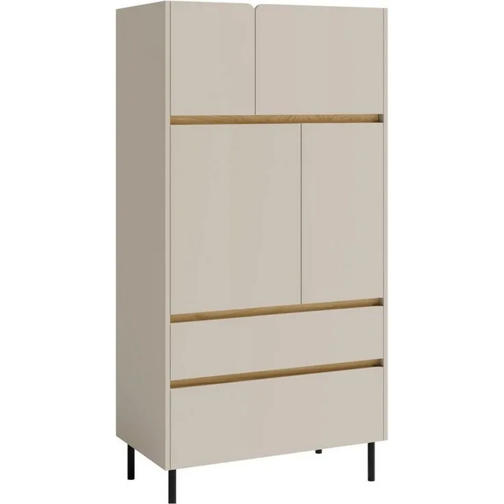 Marmex Möbel Hochkommode LUCA LC5 4 Türiger Schrank 2 Schubladen, Kommode, Sideboard