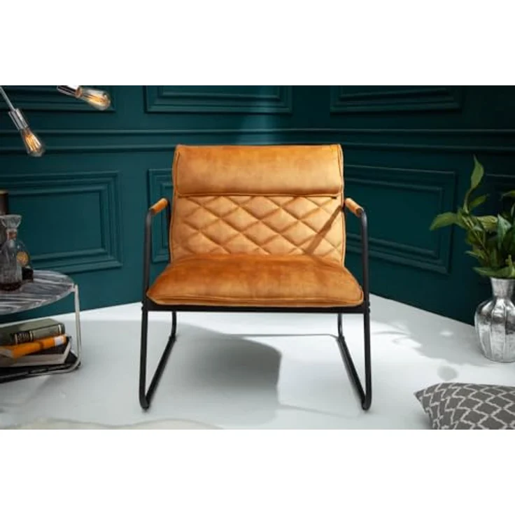 riess-ambiente Sessel MUSTANG LOUNGER senfgelb, Loungesessel · Samt-Bezug · Wohnzimmer · Retro – Bild 6
