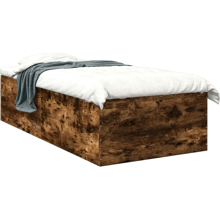 vidaXL Bodenbettgestell Geräucherte Eiche 80 x 200 cm Holzwerkstoff 3429535 – Bild 2