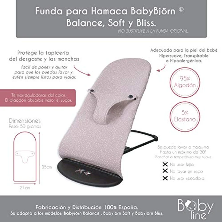 Babyline Hagris Bezug für Hängematte Piqué Grau, Unisex – Bild 6