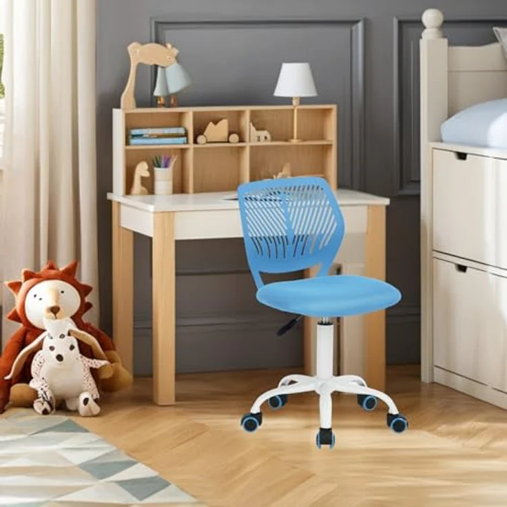 FurnitureR Bunte Schreibtischstuhl, Modernes verstellbares Design Computer Sitz, Swivel Armless Stuhl, Kinderzimmer, Home Office Task Chair – Bild 3