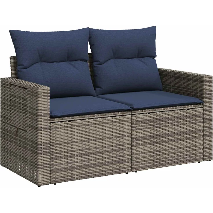vidaXL Sofa Set 5 stk. Grau und Marineblau 179 x 179 x 85 cm 3447881 – Bild 3