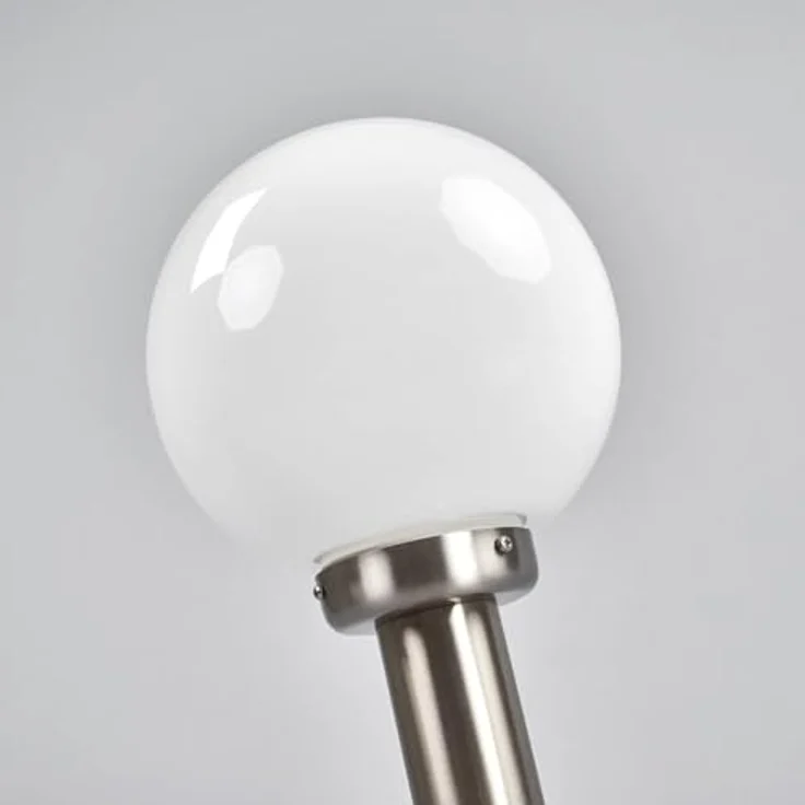 Lindby Edelstahl Sockelleuchte, 45 cm hohe Wegeleuchte für außen, IP44, witterungsbeständig, E27 Fassung für LED, silber – Bild 5