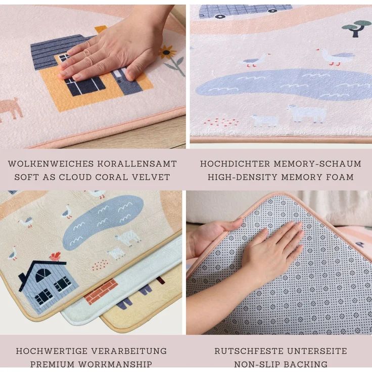 Hakuna Matte Wolkenweicher Kinderteppich | Stadt 160x120x1,5cm – Bild 4
