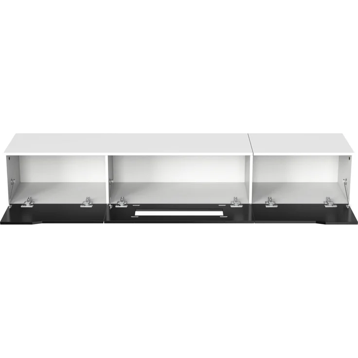 TV-Schrank, schwarze Hochglanzfront (nur Front), mit 16-Farben-LED & geriffelten Türen, 180x35x30 cm – Bild 7