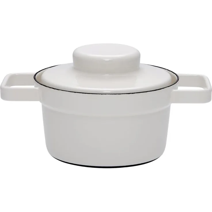 Riess Aromapot Topf Backform mit Deckel 16 cm, 0,75 Liter Light Grey Emaille