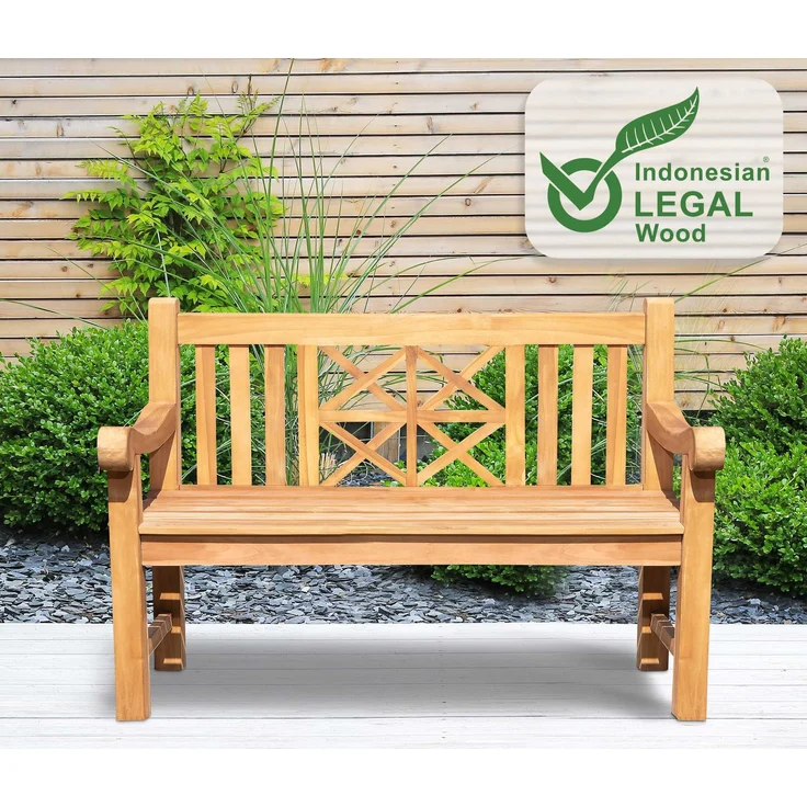 Gartenbank Teakbank VUZAR - Holz Teak 120x72x92 cm | Holzbank 120 Cm Gartenbank Sitzbank Mit Lehne Wetterfest Bank Garten Terrasse – Bild 6