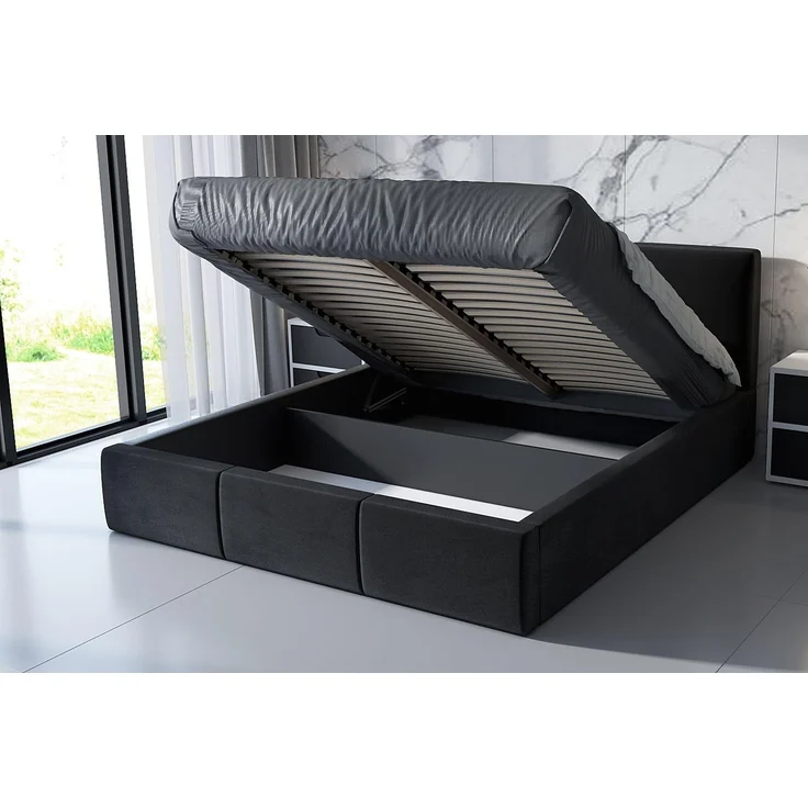 Polsterbett VIGI 120x200 mit Matratze, Bettkasten und Lattenrost. Farbe: Azur 13 – Bild 3
