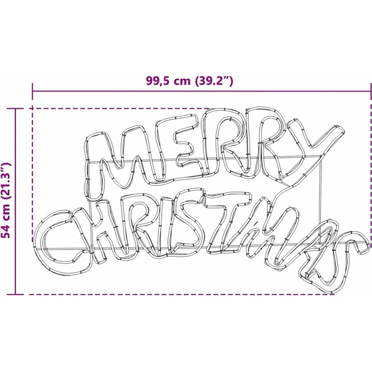 vidaXL Weihnachtsschild Mehrfarbig 99,5 x 54 cm PVC 240 LEDs 42018952 – Bild 11