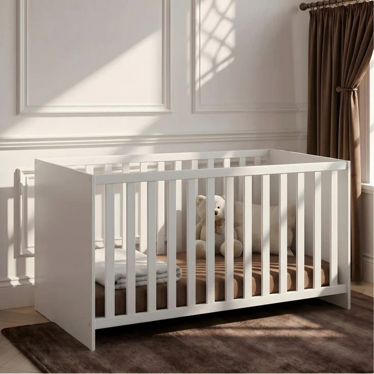 arthur berndt Babybett Essentials, Made in Germany, mit Schlupfsprossen,Mitwachsend, 4x höhenverstellbar – Bild 1